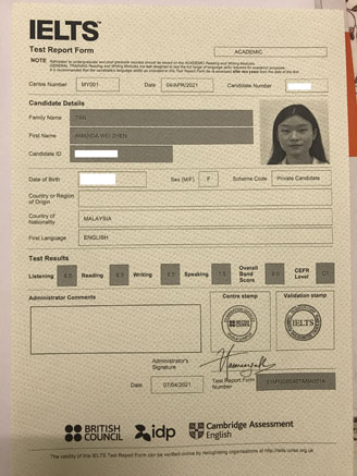 Best IELTS test result April 2021