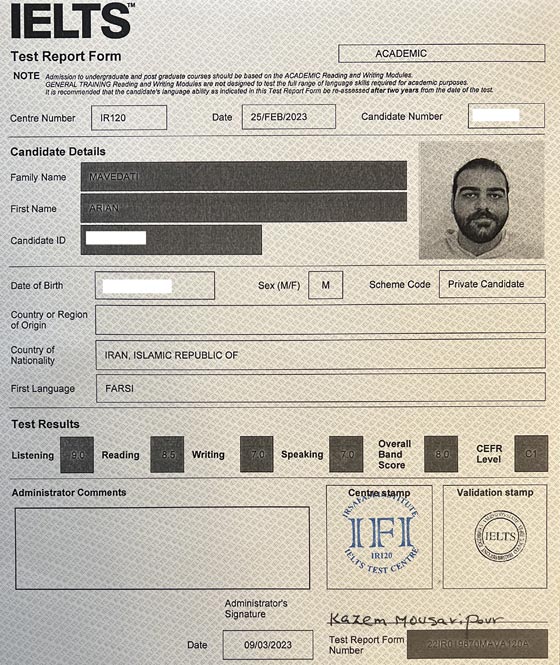 Best IELTS test result April 2023