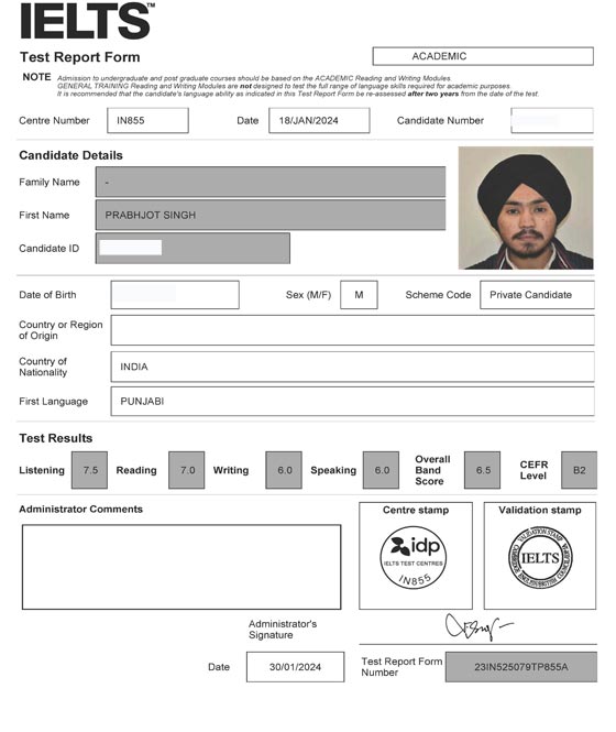 Best IELTS test result April 2023