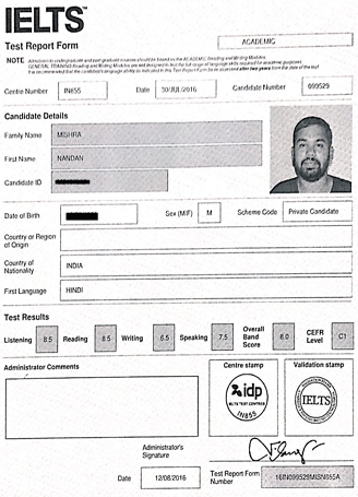 Best IELTS test result August 2016