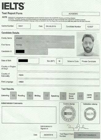 Best IELTS test result August 2018