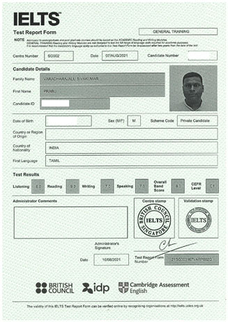 Best IELTS test result August 2021