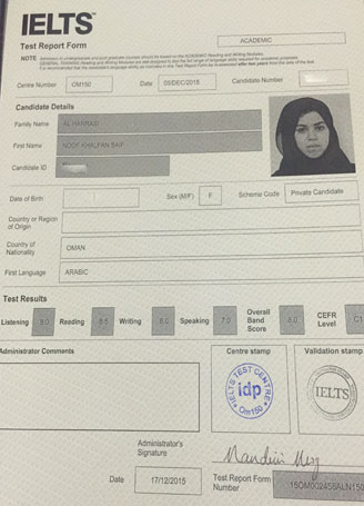 Best IELTS test result December 2015