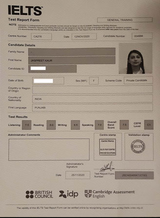 Best IELTS test result December 2020