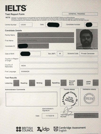 Best IELTS test result December 2023