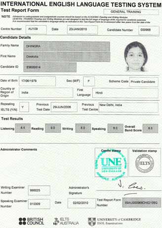 Best IELTS test result February 2010