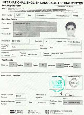 Best IELTS test result February 2010