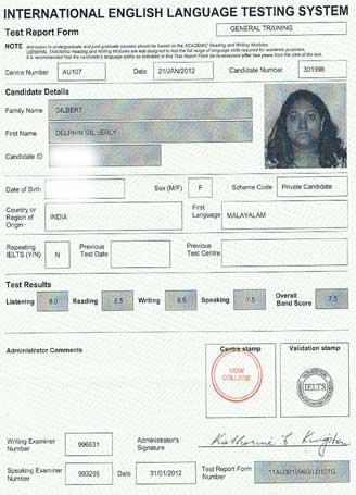 Best IELTS test result February 2012