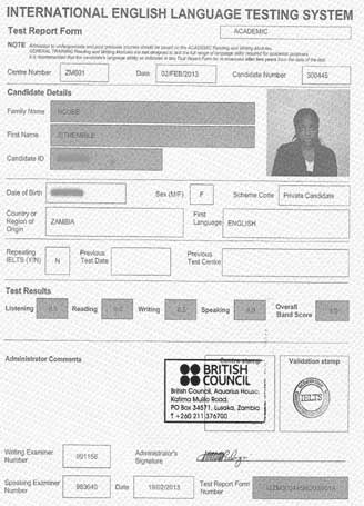 Best IELTS test result February 2013