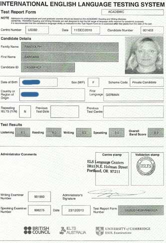 Best IELTS test result January 2011