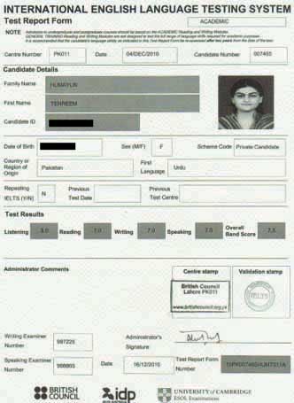 Best IELTS test result January 2011