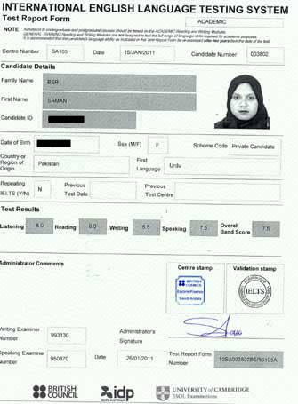 Best IELTS test result January 2011