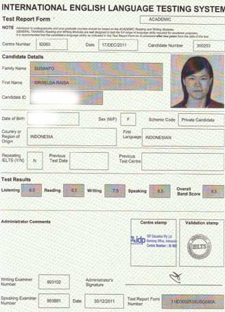 Best IELTS test result January 2012