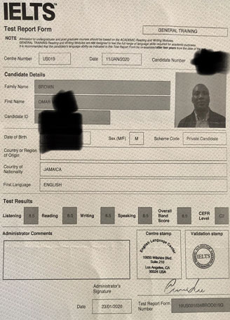 Omar Band 8.5 in IELTS Best IELTS test result January 2020 Band 8.5 in IELTS