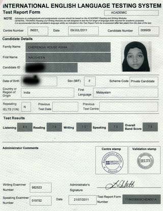 Best IELTS test result July 2011