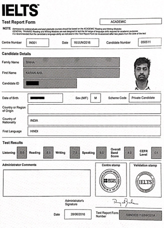 Best IELTS test result July 2016
