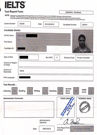 Best IELTS test result July 2016