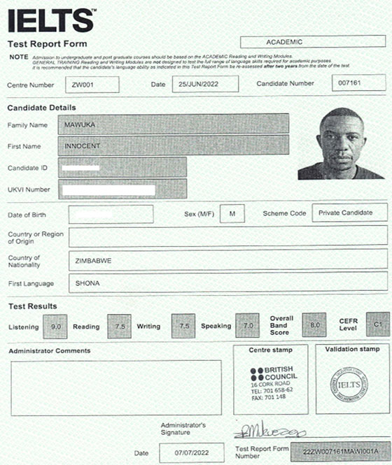 Best IELTS test result July 2022