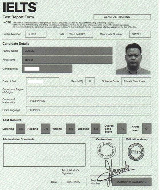 Best IELTS test result July 2022