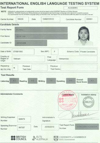 Best IELTS test result June 2010