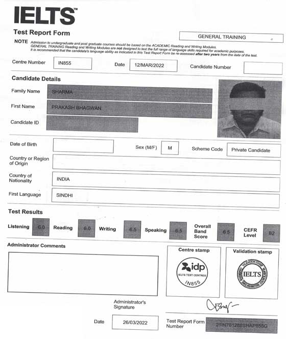 Best IELTS test result March 2022