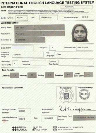 Best IELTS test result May 2010