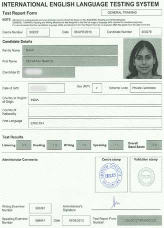Best IELTS test result May 2013