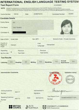 Best IELTS test result October 2010