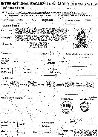 Best IELTS test result October 2012