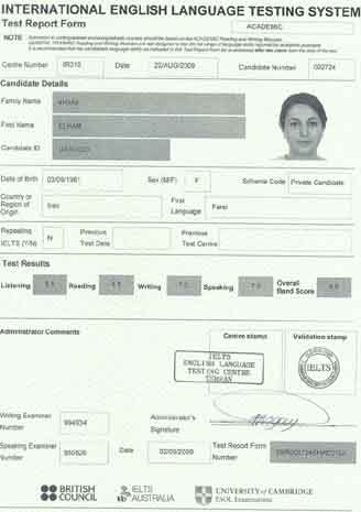 Best IELTS test result September 2009