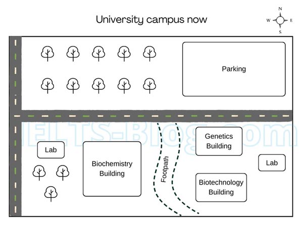 IELTS Writing Task 1 Campus Map Now